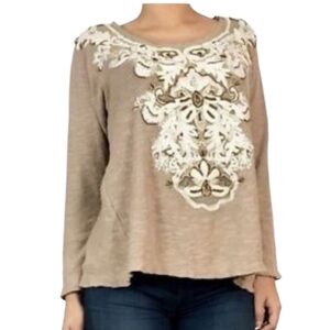 Meadow Rue for Anthropologie Appliqué and Beaded Swing Tunic (K-1)